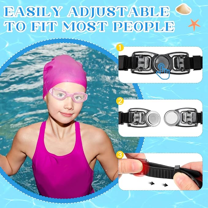 Xuhal 12 Pack Swim Goggles for Adult Anti Fog Swimming Glasses Leak Proof Swim with 12 Waterproof Nose Clips