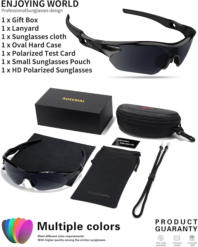 Polarized Sports Sunglasses for Men Women Youth Baseball Running Fishing Tennis Golf Cycling Driving Motor TAC UV400 TR90