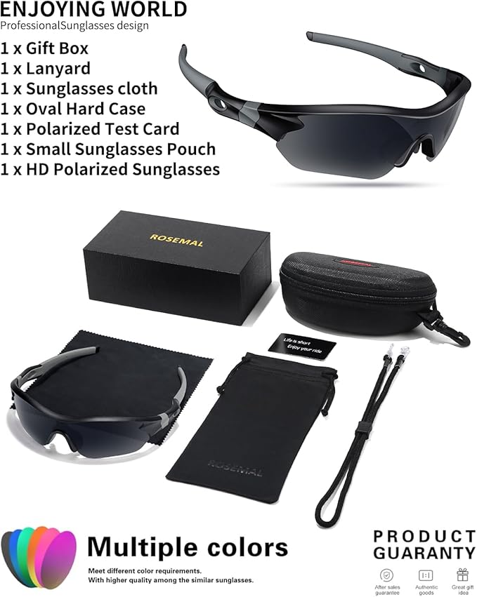 Polarized Sports Sunglasses for Men Women Youth Baseball Running Fishing Tennis Golf Cycling Driving Motor TAC UV400 TR90