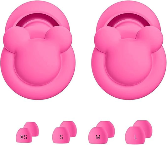 Ear Plugs for Sleeping Noise Reduction, Noise Cancelling, Hearing Protection Ear Plugs for Sleep, snoring, Study, Super Soft with 8 Ear Tips in XS/S/M/L (Bright Pink, One Size)