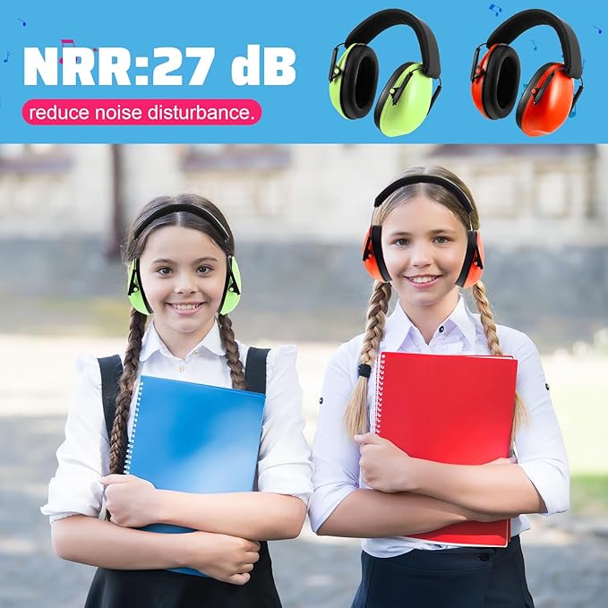 Amylove 36 Pcs Kids Ear Protection Noise Cancelling Headphones Noise Reduction Ear Muffs 27dB Hearing Protection (8 Colors)
