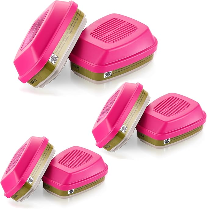 60923 Respirator Cartridge Particulate Filter, for 6000, 7000 and FF-400 Series Masks, Effective Filtering Organic Vapors, Acid Gases, Chemical, Dust … (3 Pair 60926)