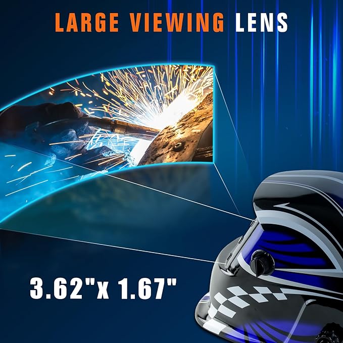 Welding Hood Auto Darkening Welding Helmet with Light True Color 1/1/1/2 Top Optical Clarity Wide Shade 9-13 Welding Mask with Grinding Weld Helmet (TRQ-HD01)