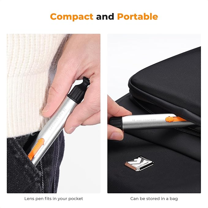K&F Concept Multifunctional Lens Cleaning Kit, Aluminium Alloy Lens Cleaning Pen*1 + Airpo Stripper*3 + Flocking Sponge*3 for Bluetooth Earphones Case, Camera Lens, Optical Lens, Glasses