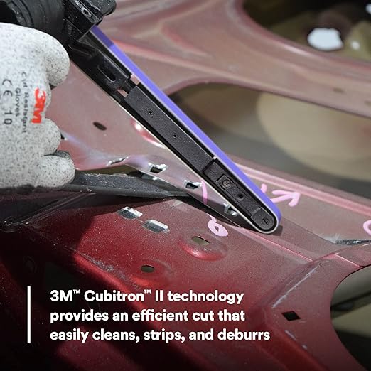 3M Cubitron II File Belt, 33446, 80+ Grit, 1/2 in x 18 in, File Belts, Resin Bonded, Spot Weld Removal, Pack of 20