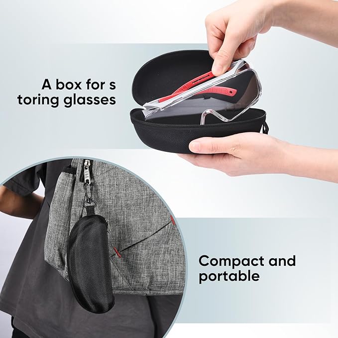 Safety Glasses Over Eyeglasses, Anti Fog&Scratch-Resistant Lenses, Adjustable Protective Eyewear Goggles, ANSI Z87 Certified Laboratory Safety Goggles and Shooting Glasses(Clear Lens)