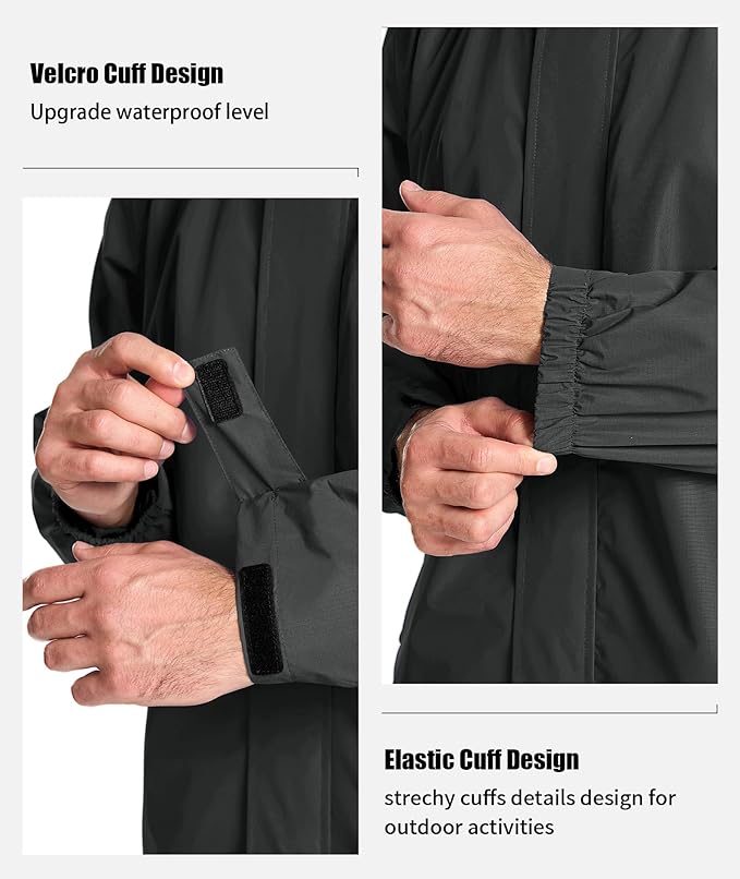 SWISSWELL Mens Women Rain Suit Rain Jacket and Pants Waterproof Lightweight Windbreaker with Detachable Hood for Golf Fishing