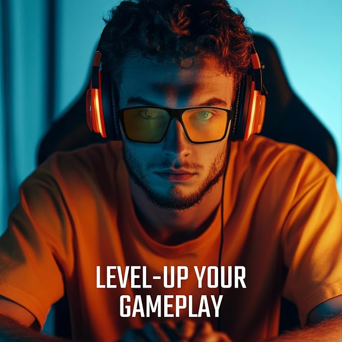 Titan Gaming Glasses, Anti Blue Light Glasses Men, UV400 Protection Blue Light Blocking Glasses for Computer Eye Strain