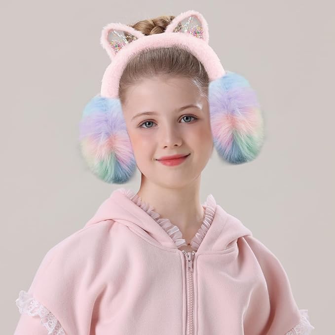 XIAOHAWANG Winter Earmuffs for Kids Girl Warm Ear Muffs Baby Boy Plush Padded Ear Warmer