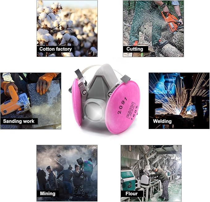 Reusable Half Face Cover - Respirator Mask with Filters for Painting, Dust, Welding, Resin, Fume and Organic Vapor Gas