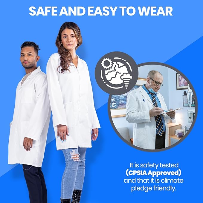 Dress Up America Lab Coat - Doctors White Lab Coat Costume for Adults - 3/4 Length Lightweight Lab Coats for Women and Men