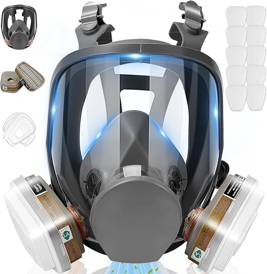 Respirator Mask with Filters - Reusable Gas Mask Against Organic Vapor Formaldehyde for Chemicals Spray Paint