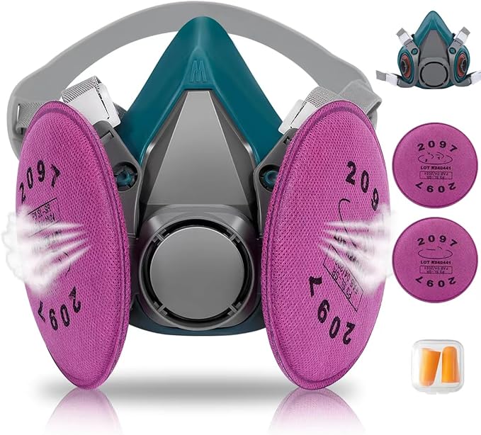 Reusable Respirator Mask with Activated carbon filter cottons for Gas, Organic Vapors