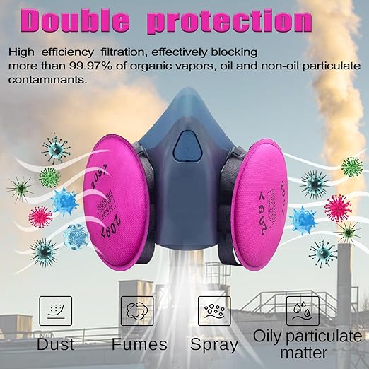 12 PCS (6 Pack) 2097 Particulate Filter, Installed on 2097 Filter for Respirator, Replacement for 6000 6200 6800 7000 7502 FF-4 Series, 2097 Filters Against Painting, Cutting, Woodworking