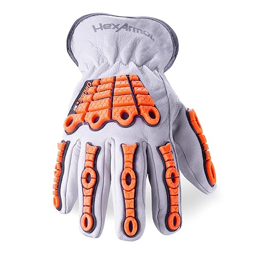 HexArmor Cut and Heat Resistant Impact Protection Leather Work Gloves | Chrome SLT ® Series 4060 | Medium