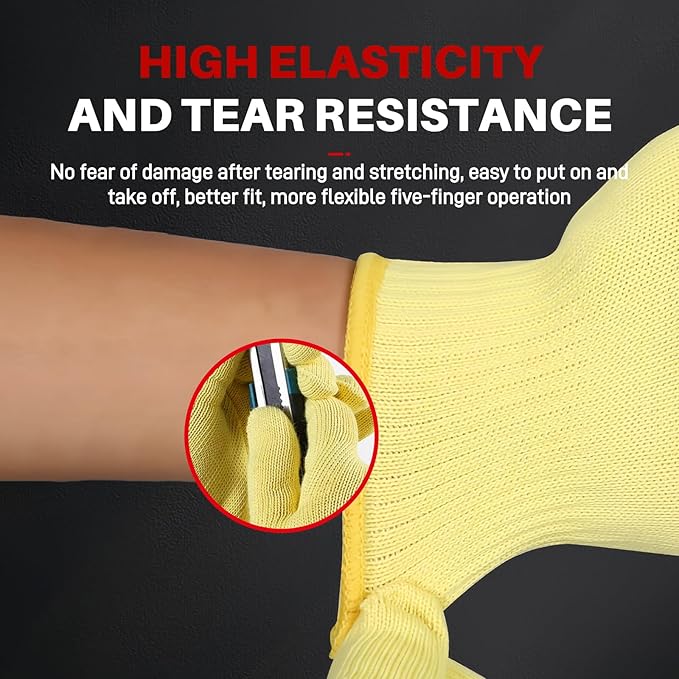 Aramid Heat Resistant, Cut Resistant Gloves,Heat Resistant Up To 450°F, Thick Knit Design, Grilling Gloves For Men & Women- Machine Washable(Aramid, Small)