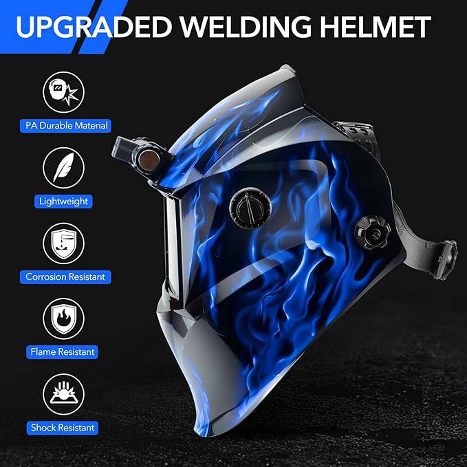 Welding Hood Auto Darkening Welding Helmet with Light True Color 1/1/1/2 Top Optical Clarity Wide Shade 9-13 Welding Mask with Grinding Weld Helmet (KTS-JD15)