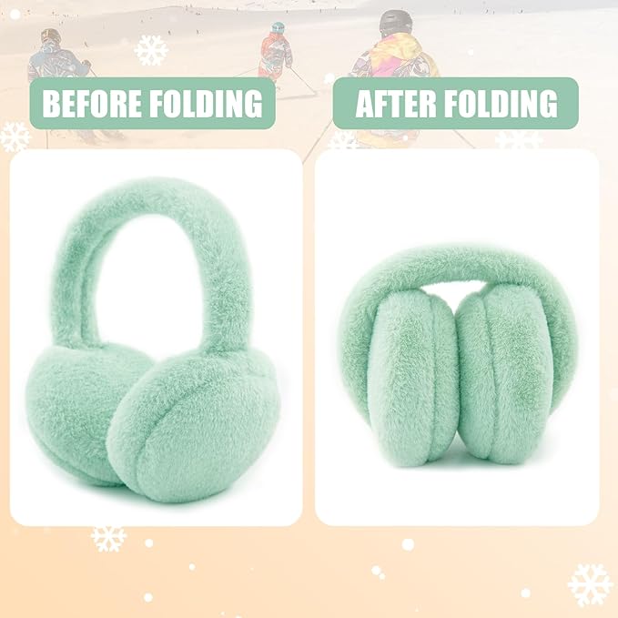 Kids Winter Earmuffs Baby Warm Ear Muff Girls Cute Furry Ear Warmers Boys Foldable Ear Covers for Cold Weather