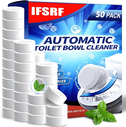 Automatic Toilet Bowl Cleaner Tablets, Bleach.Descale & Deodorize-Tank Drop-In Tablets for Stain & Limescale Removal, Fresh Scent, Septic-Safe, Compatible with effective to use Works with Toilets -AAA