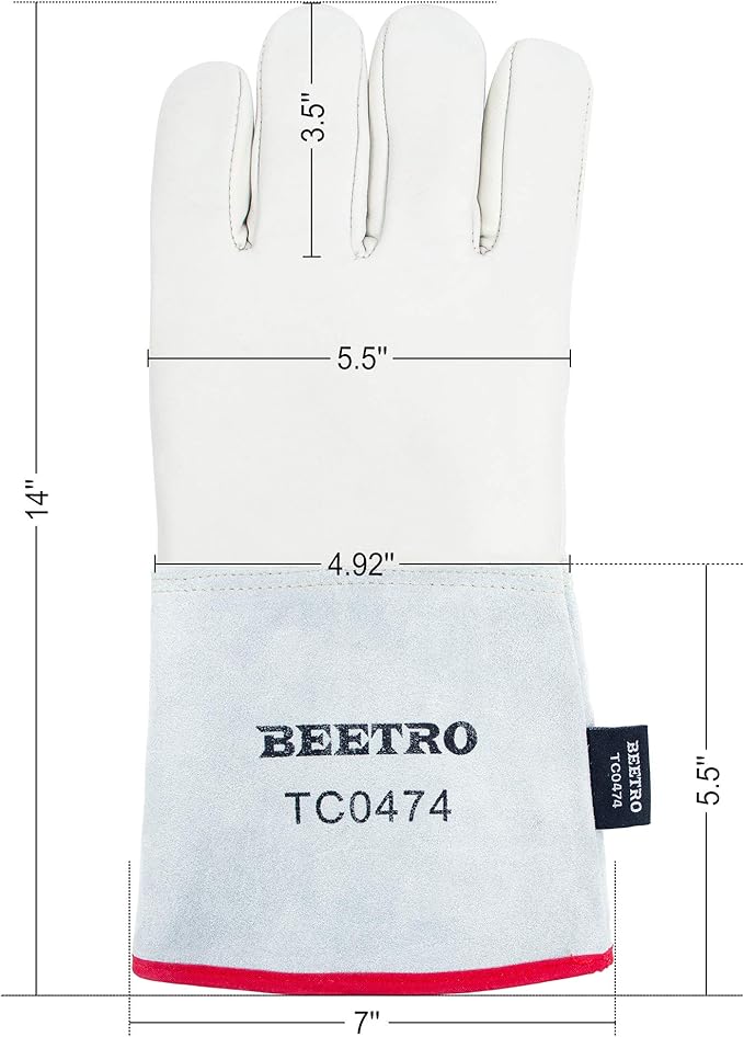 BEETRO -292℉/-180℃ or Above Antifreeze Gloves for Dry Ice Handling Liquid Nitrogen Sponge and Cotton Inner