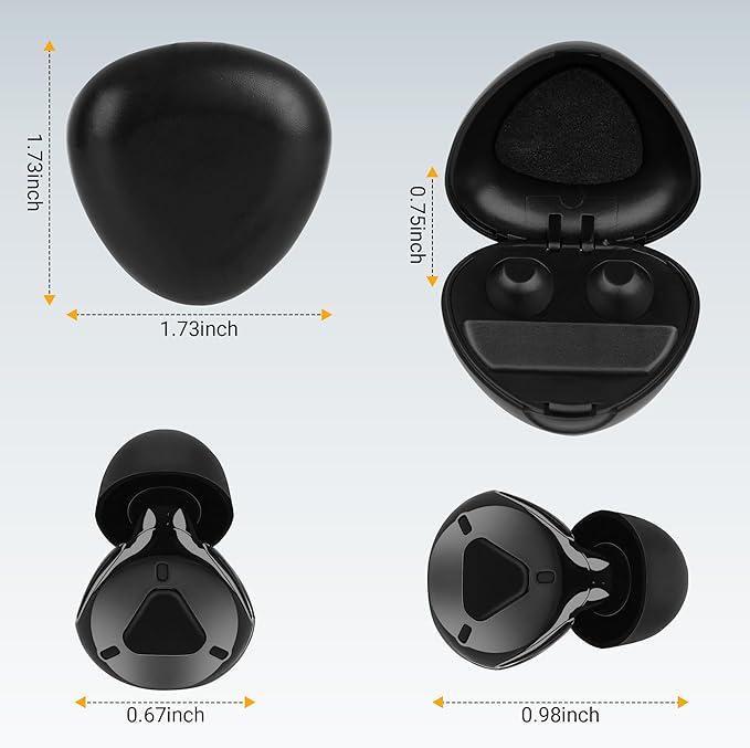 Ear Plugs for Sleeping Noise Cancelling, Adjustable Passive Earplugs for Concerts & Festivals,Reusable Hearing Protection for Sleep,Work,Focus,Travel,2025 New Structure,Black