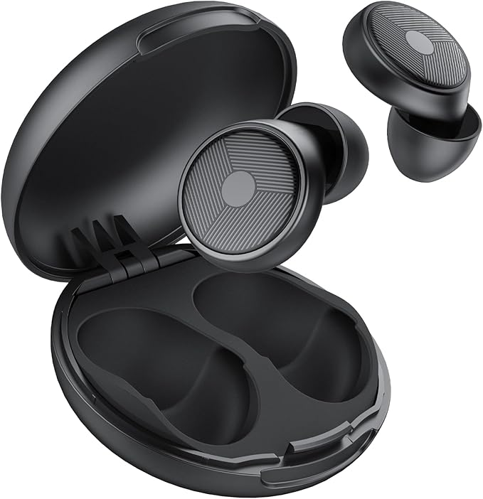 Ear Plugs for Sleeping Noise Cancelling -45dB, Soft and Reusable Silicone Hearing Protection Earplugs with 8 Eartips and Carrying Case, for Sleeping, Concert, Working, Studying, Traveling (Black)