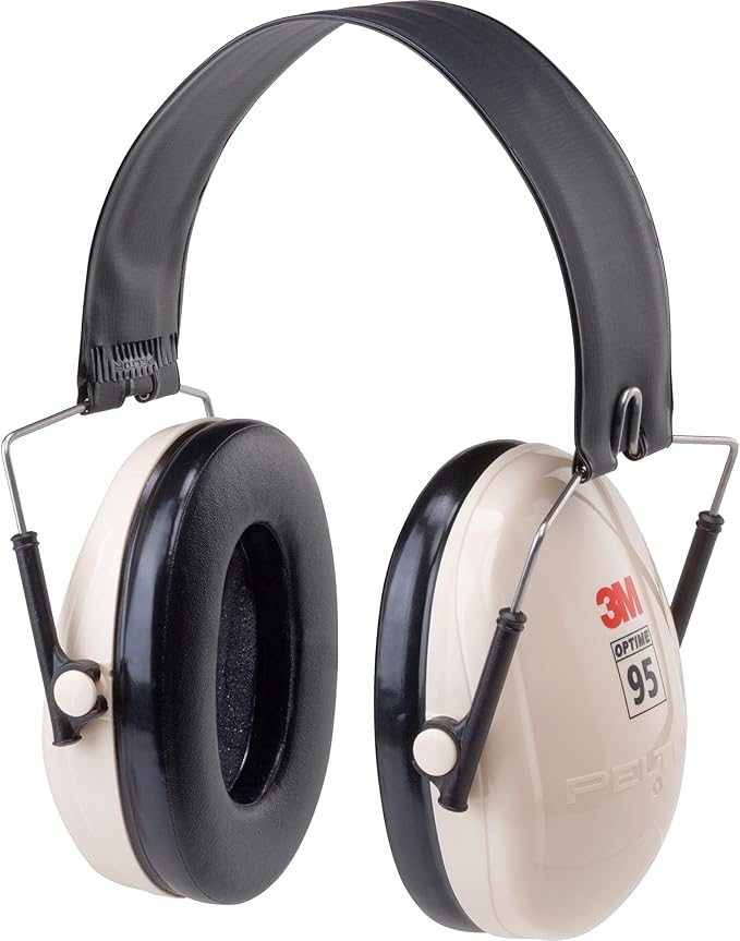 3M PELTOR Hearing Protection Optime 95 Earmuffs, Adjustable Earcups, E-A-Rfit Compatible, Stainless Steel
