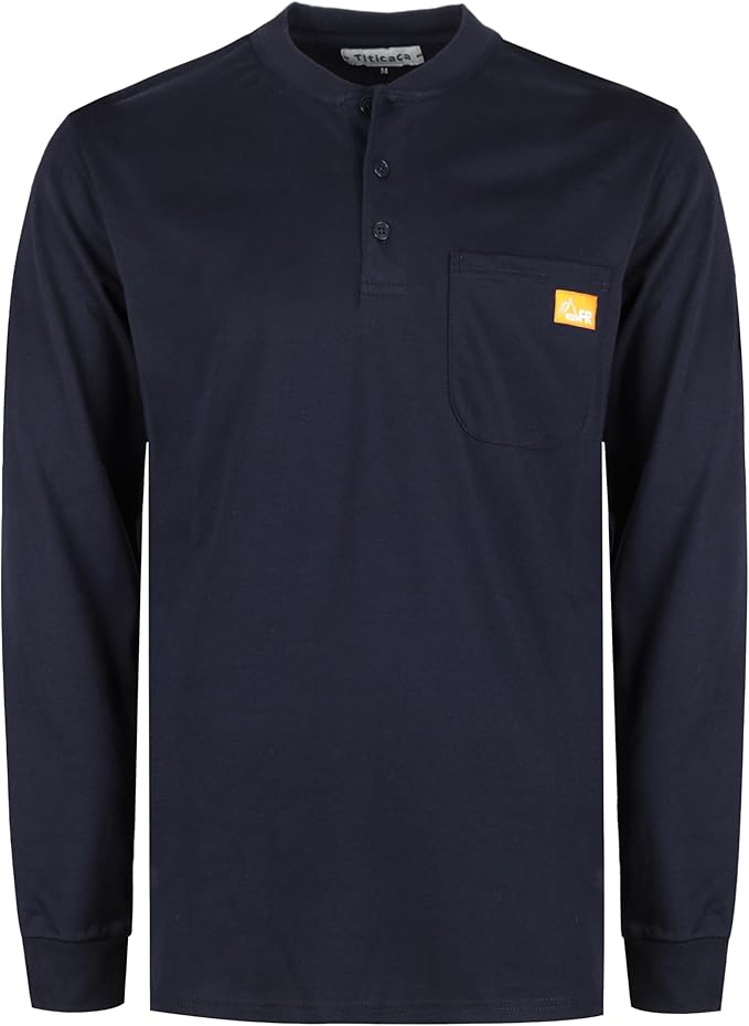 Titicaca FR Shirts for Men 5.5OZ Light Weight for Summer Flame Resistant Henley Shirts