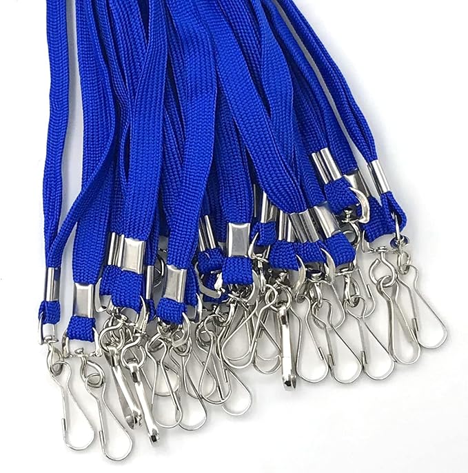 Beebel Lanyards 100 Pack Purple Lanyards with Swivel Hook Clips for ID Name Badge Holder (Purple, 100 Pack)