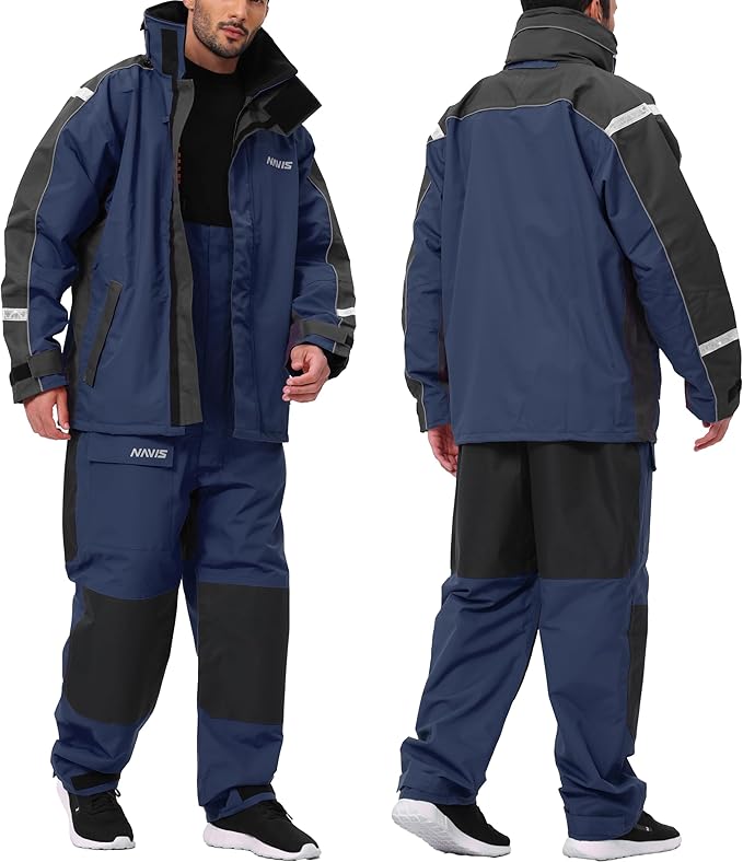 Men’s Waterproof Sailing Jacket & Bib Set – Coastal Breathable Hard Shell, Hi-Vis Hood, Cordura Reinforced