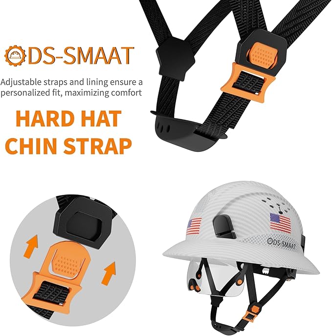 Full Brim Hard Hat with Visor, 6-Point Ratchet Suspension Safety Helmet, Superior Impact Head Protection, ANSI Z89.1 OSHA Approved Safety Helmet,Great for Men&Women