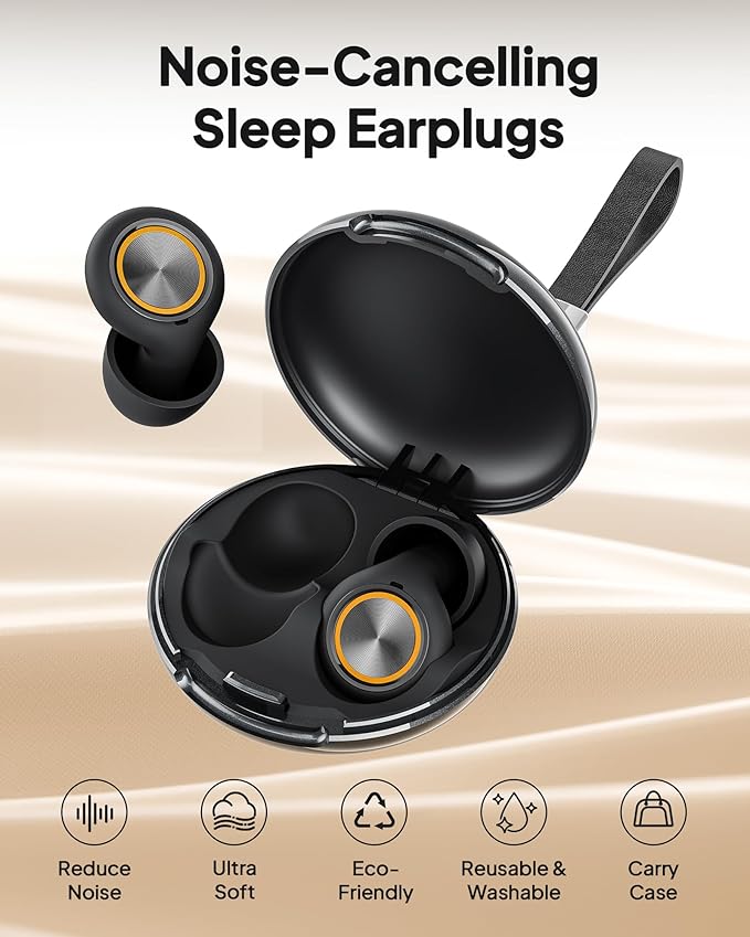 Ear Plugs for Sleeping Noise Cancelling, Reusable Silicone Ear Plugs for Sleeping with 8 Eartips and Case, 45dB Noise Reduction, High-Fidelity Hearing Protection Ear Plugs for Concert and Snoring