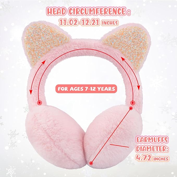 XIAOHAWANG Winter Earmuffs for Kids Girl Warm Ear Muffs Baby Boy Plush Padded Ear Warmer