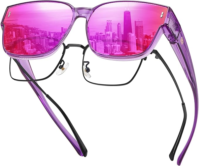 DUCO Fit Over Sunglasses for Men Women Wear Over Glasses Retro Wrap Around Polarized Sun Glasses UV400 Protection DC8981