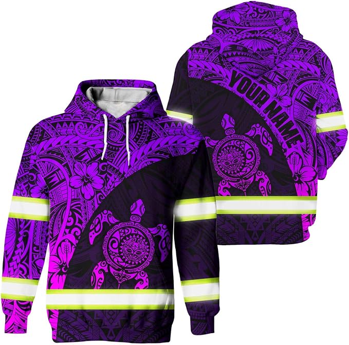Matedecor Skull High Visibility Shirt Men Reflective Safety Shirts US Flag Custom Name Workwear, Runners, Walkers, Patriotic