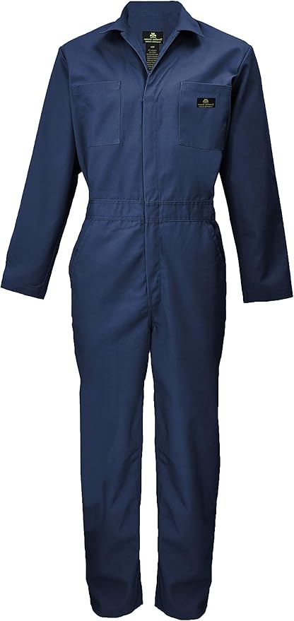 Natural Uniforms Mens Long Sleeve Zip Up Twill Coverall, Stain and Wrinkle Resistant