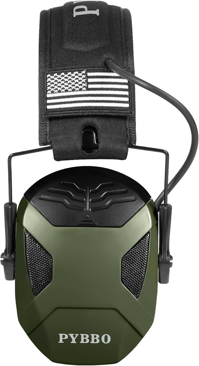 PYBBO NRR 23dB Shooting Ear Protection Muffs with Gel Ear Pads, Slim Active Noise Reduction & Sound Amplification for Hunting