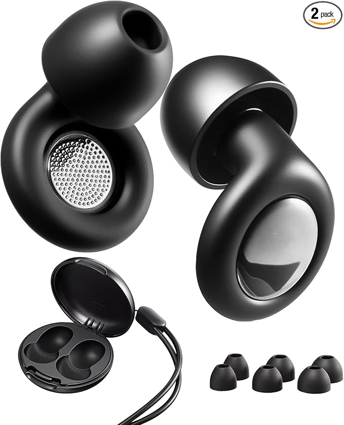 Sleeping Ear Plugs Noise Cancelling, Reusable Silicone Sleeping Earplugs, Noise Reducing for Travel, Focus, Hearing Protection, 32dB Noise Blocking Advanced