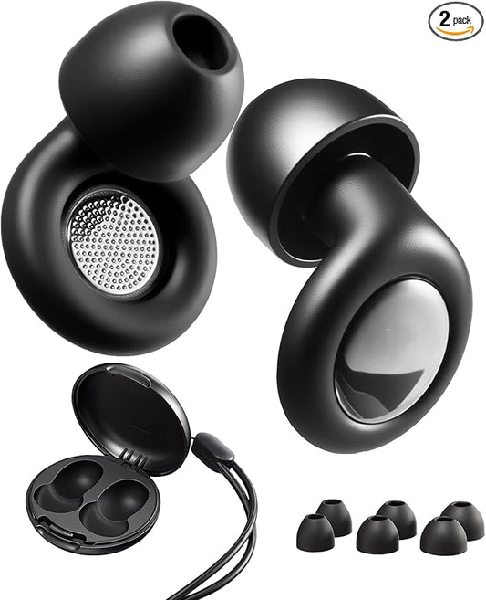 Sleeping Ear Plugs Noise Cancelling, Reusable Silicone Sleeping Earplugs, Noise Reducing for Travel, Focus, Hearing Protection, 32dB Noise Blocking Advanced