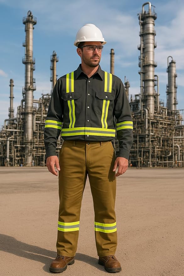Flame Resistant High Visibility Hi Vis FR Shirt - 100% C - 7 oz