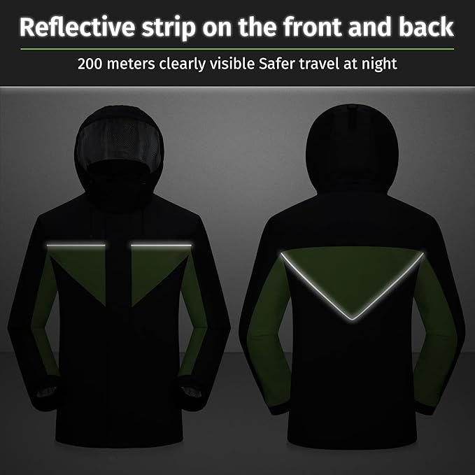 iCreek Motorcycle Rain Suit for Men and Women Waterproof Anti-storm Raincoat High Visibility Rain Gear
