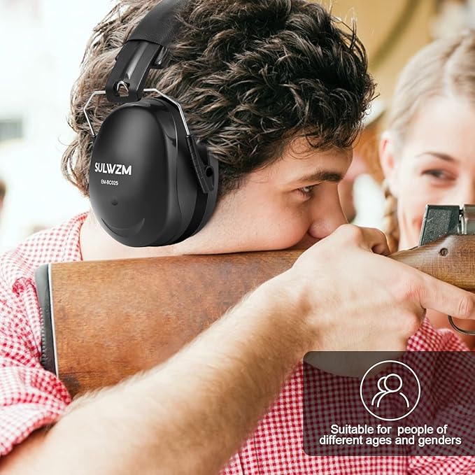 Hearing Protection Ear Muffs,NRR 28db Noise Cancelling for Shooting, Mowing, Construction,Black