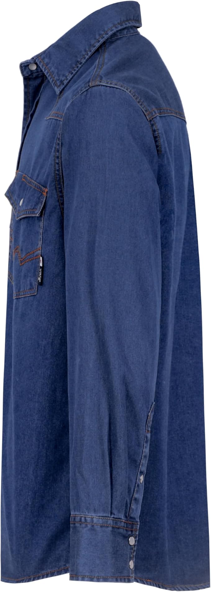 BOCOMAL FR Shirts Washed Denim EX Soft Midweight Smooth Fit Pearl Snaps Down Durable Flame Resistant Work Clothing