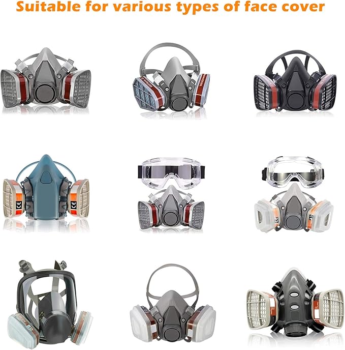 6001 Filter Cartridges for Respirator Mask with Filters, Dust-Proof, Painting-Proof, Organic Vapor, Pollen and Chemical Cartridges Brown