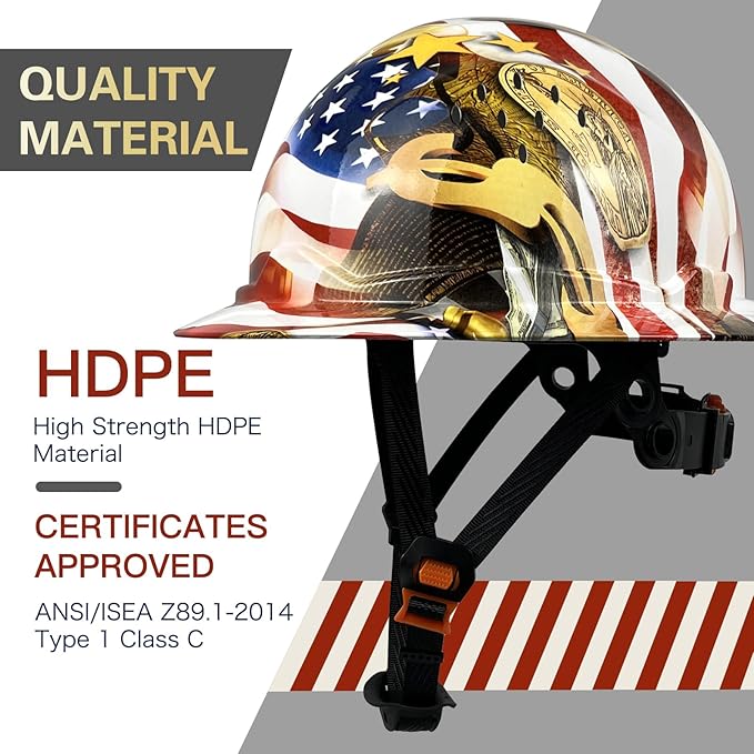 SBD-G1C Construction Full Brim Safety Helmet HDPE Hard Hat Vented Hardhats Sunshade Carbon Fiber Pattern Industrial Work Certified ANSI/ISEA Z89.1