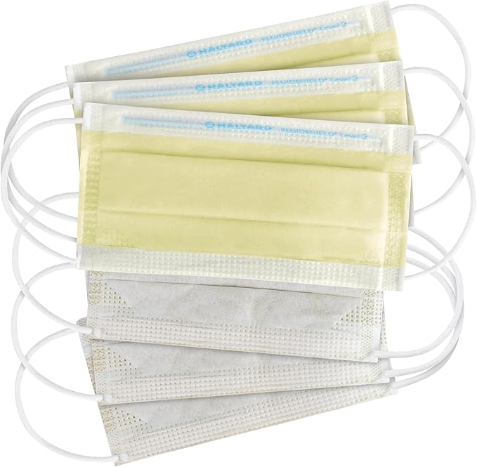 HALYARD FLUIDSHIELD 1 Disposable Procedure Mask w/SO SOFT Lining and SO SOFT Earloops, Yellow, Level 1, 25867 (Case of 500)