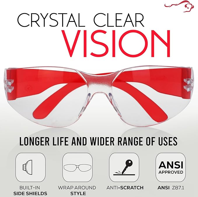 BISON LIFE Kids Safety Glasses, Bulk Kids Protective Glasses ANSI Z87.1 Safety Glasses for Kids, Science Safety Goggles Pack