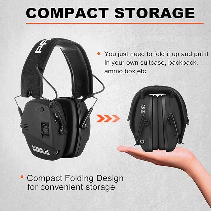 PROHEAR 030 2 Pack Bluetooth 5.4 Electronic Shooting Ear Protection Earmuffs with Foam Ear Pads-Black