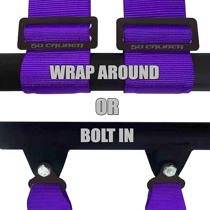1pc Purple 4 Point Harness for Bucket Seat, Latch Release, 9 Color Options, Racing Harness, Race Car, Off Road, UTV, RZR [6008P2]