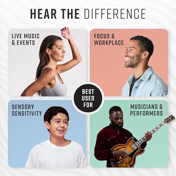 Vibes High Fidelity Ear Plugs - Invisible Earplugs for Music Concerts, Musicians, Motorcycles, Airplanes, Raves, and Work - Noise Reduction and Hearing Protection - Fits All Ears - Orange